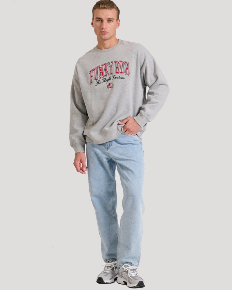 FUNKYBUDDHA OVERSIZED FIT ΦΟΥΤΕΡ ΜΕ ΛΑΙΜΟΚΟΨΗ - LT GREY