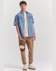 FUNKYBUDDHA OVERSHIRT DENIM SHIRT - BLUE