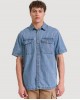 FUNKYBUDDHA OVERSHIRT DENIM SHIRT - BLUE