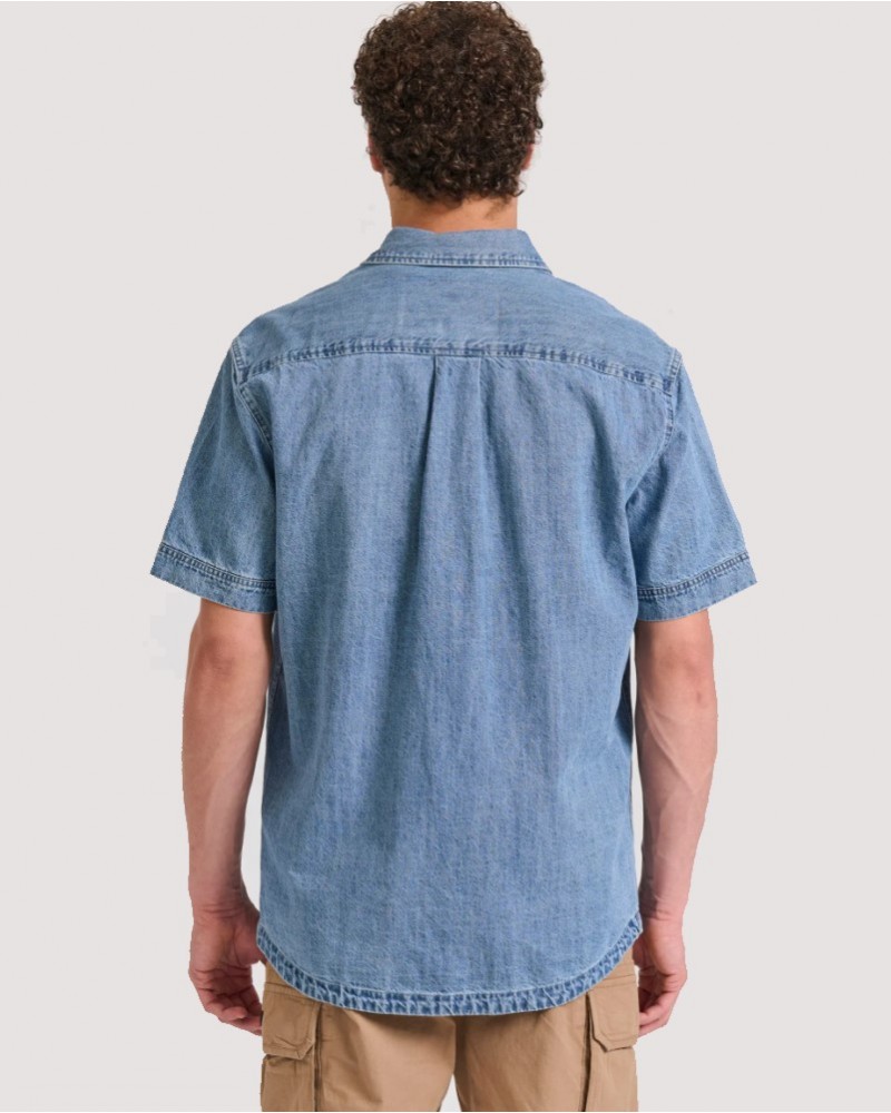 FUNKYBUDDHA OVERSHIRT DENIM SHIRT - BLUE