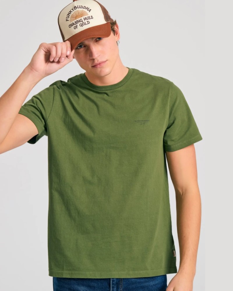 FUNKYBUDDHA ΑΝΔΡΙΚΟ T-SHIRT BASIC - KHAKI