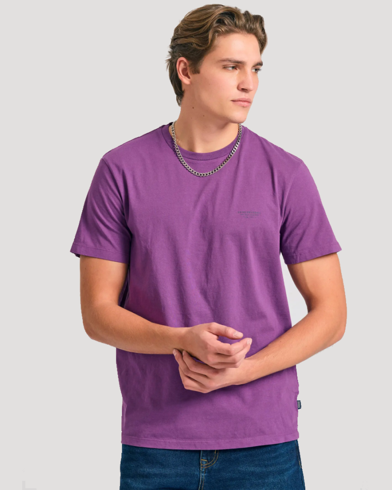 FUNKYBUDDHA ΑΝΔΡΙΚΟ T-SHIRT BASIC - MD PLUM