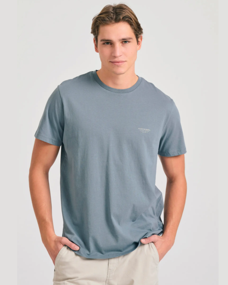 FUNKYBUDDHA ΑΝΔΡΙΚΟ T-SHIRT BASIC - STEEL GREY