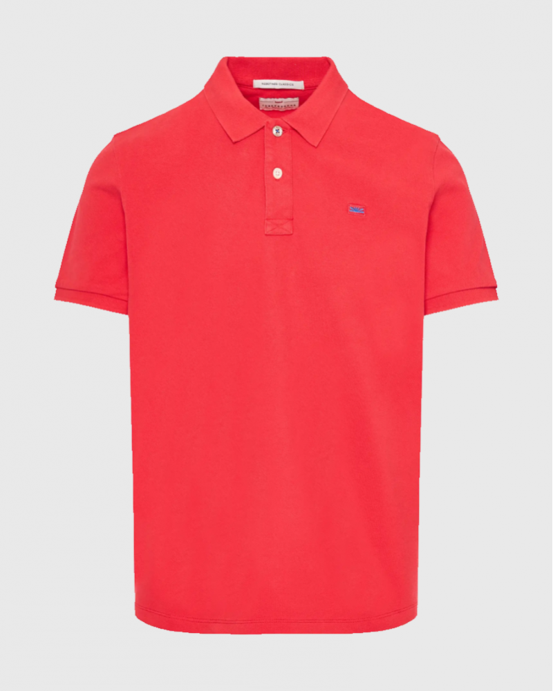 FUNKYBUDDHA ESSENTIAL POLO T-SHIRT - TOMATO