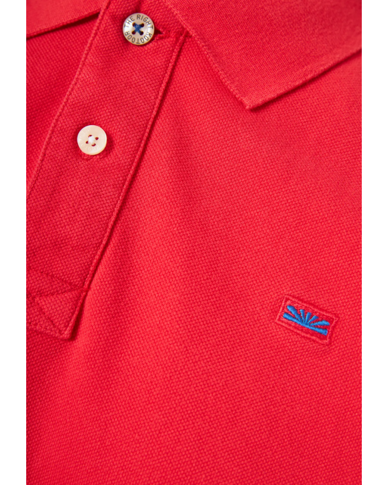 FUNKYBUDDHA ESSENTIAL POLO T-SHIRT - TOMATO