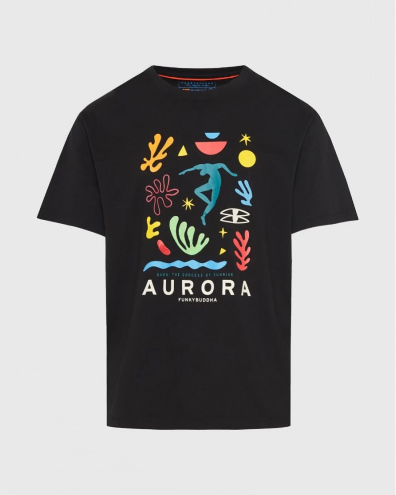 FUNKYBUDDHA GRAPHIC T-SHIRT - BLACK