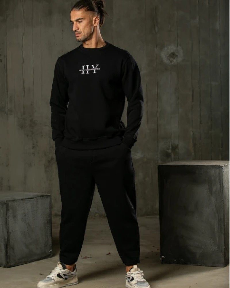 HENRY CLOTHING ΦΟΥΤΕΡ ΜΕ ΛΑΙΜΟΚΟΨΗ - BLACK