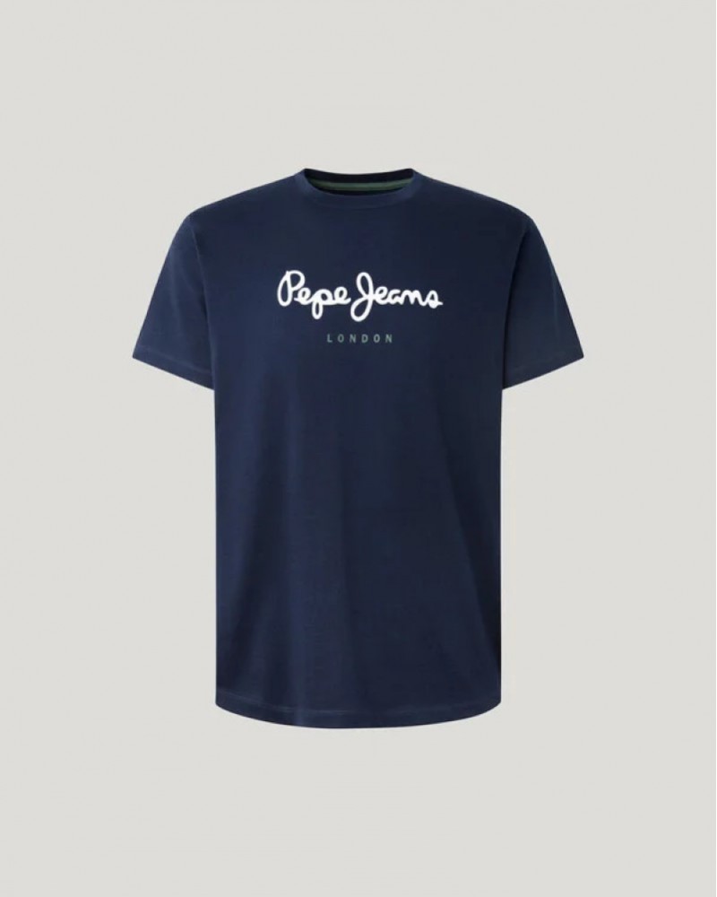 PEPE JEANS BASIC LOGO T-SHIRT - NAVY