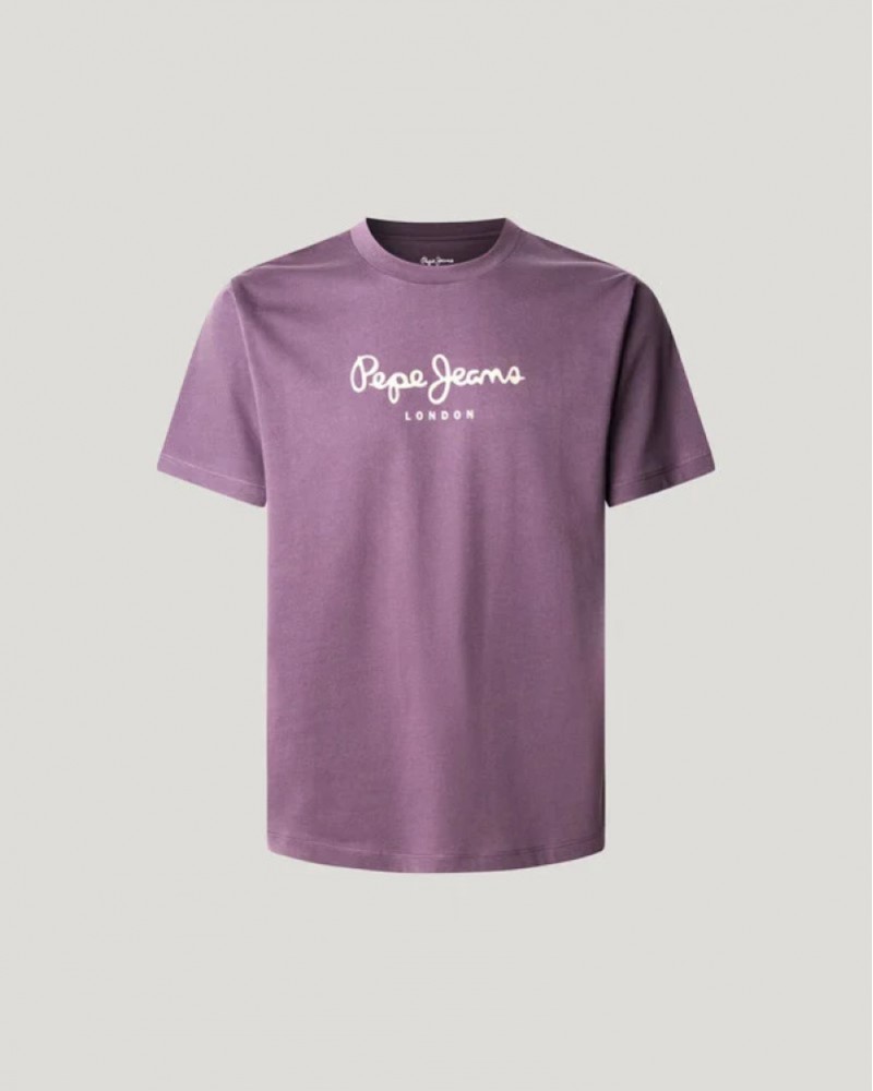 PEPE JEANS BASIC LOGO T-SHIRT - PURPLE