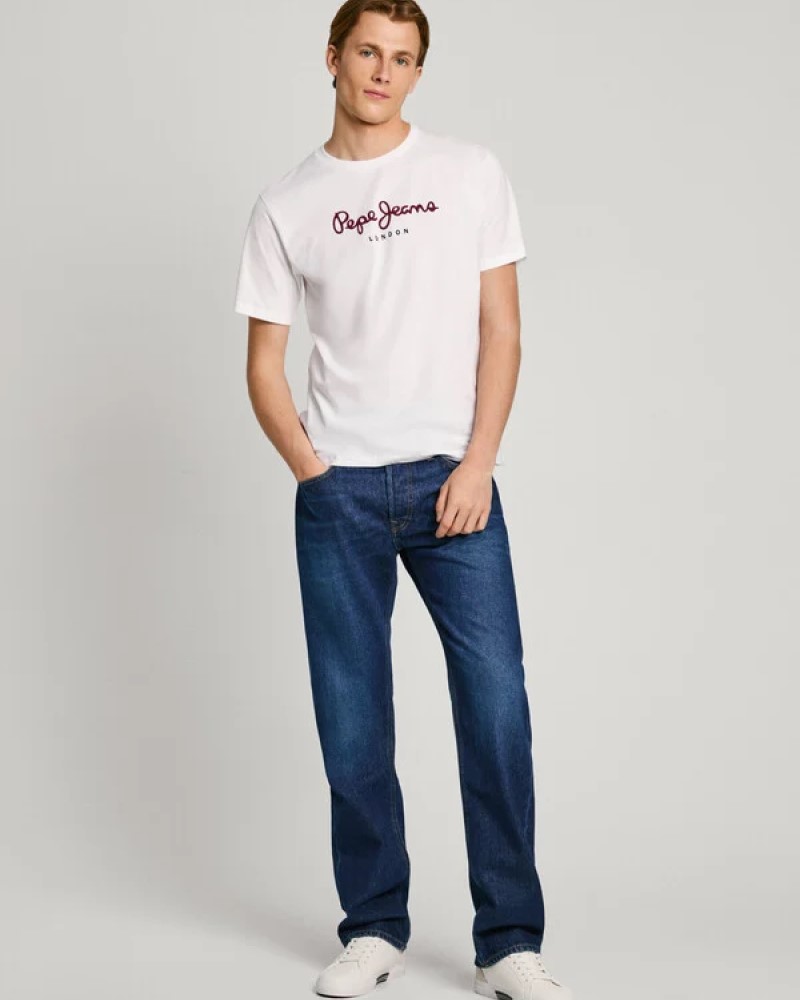 PEPE JEANS BASIC LOGO T-SHIRT - WHITE