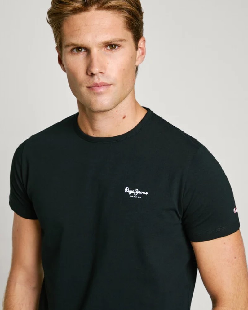 PEPE JEANS ORIGINAL LOGO T-SHIRT - BLACK