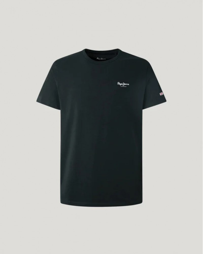 PEPE JEANS ORIGINAL LOGO T-SHIRT - BLACK