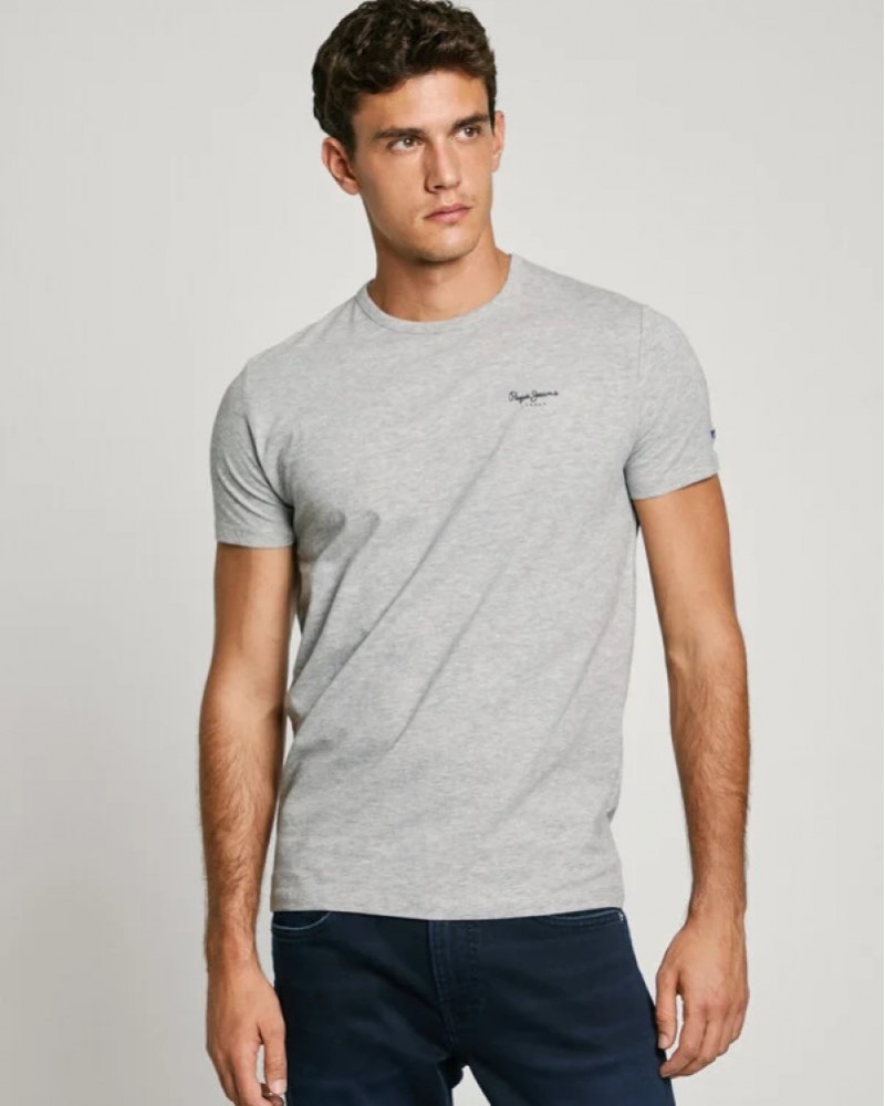 PEPE JEANS ORIGINAL LOGO T-SHIRT - GREY