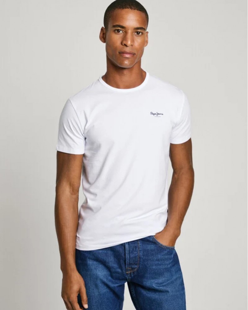 PEPE JEANS ORIGINAL LOGO T-SHIRT - WHITE